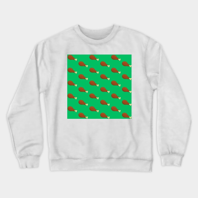 Chicken Leg - Green Crewneck Sweatshirt by IslandofdeDolls